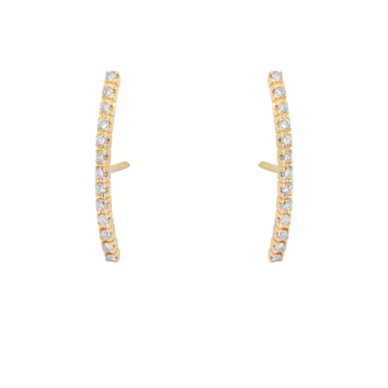 BRINCO CÔNCAVO OURO 18K COM DIAMANTES