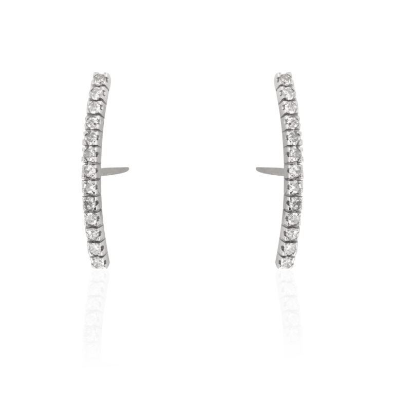 BRINCO DE DIAMANTE EM OURO BRANCO 18K