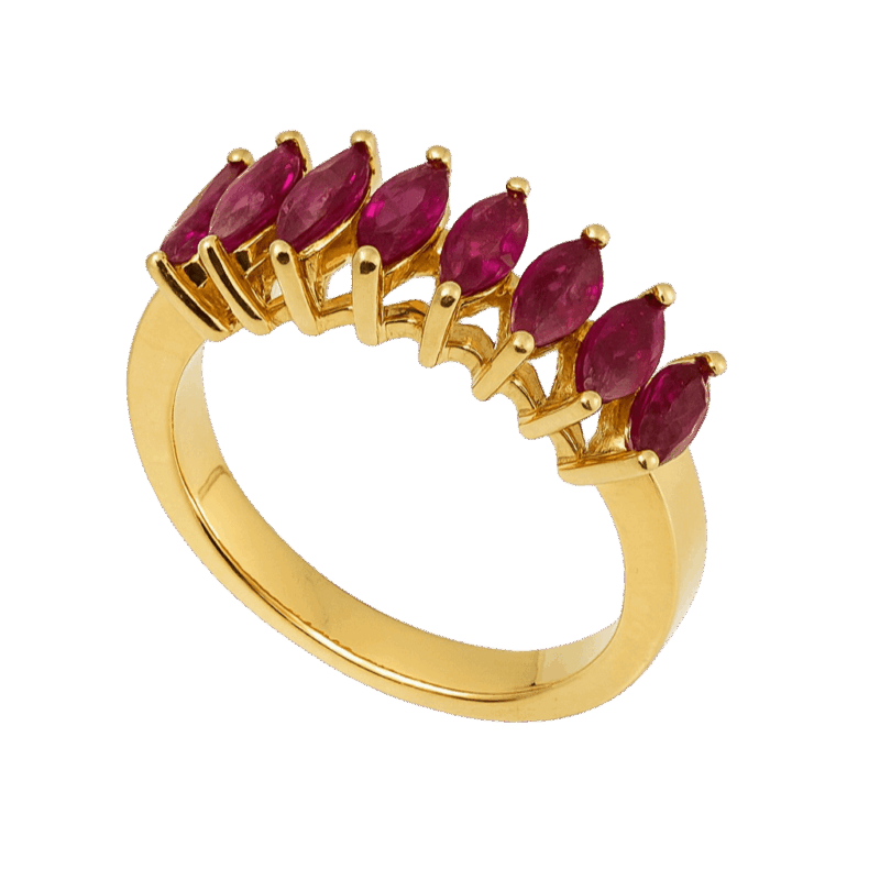 ANEL EM OURO 18K COM RUBIS