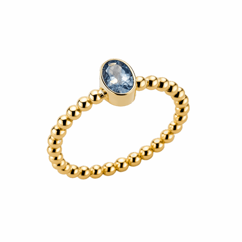 ANEL EM OURO 18K COM TANZANITA