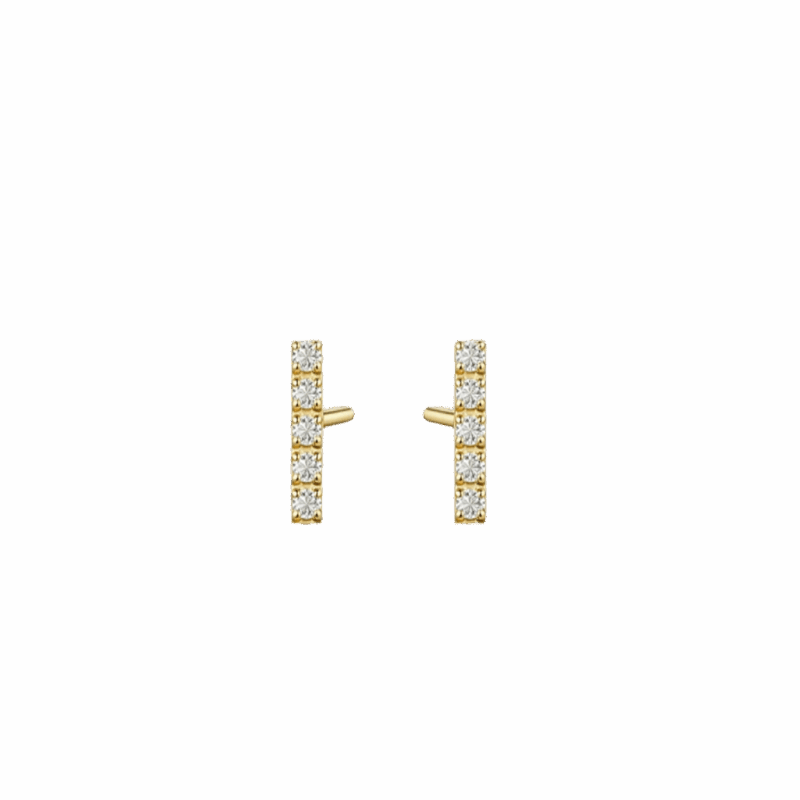 BRINCO EM OURO 18K PALITO COM DIAMANTES