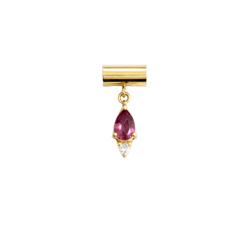 PINGENTE EM OURO 18K CANUTILHO COM TURMALINA ROSA E DIAMANTE
