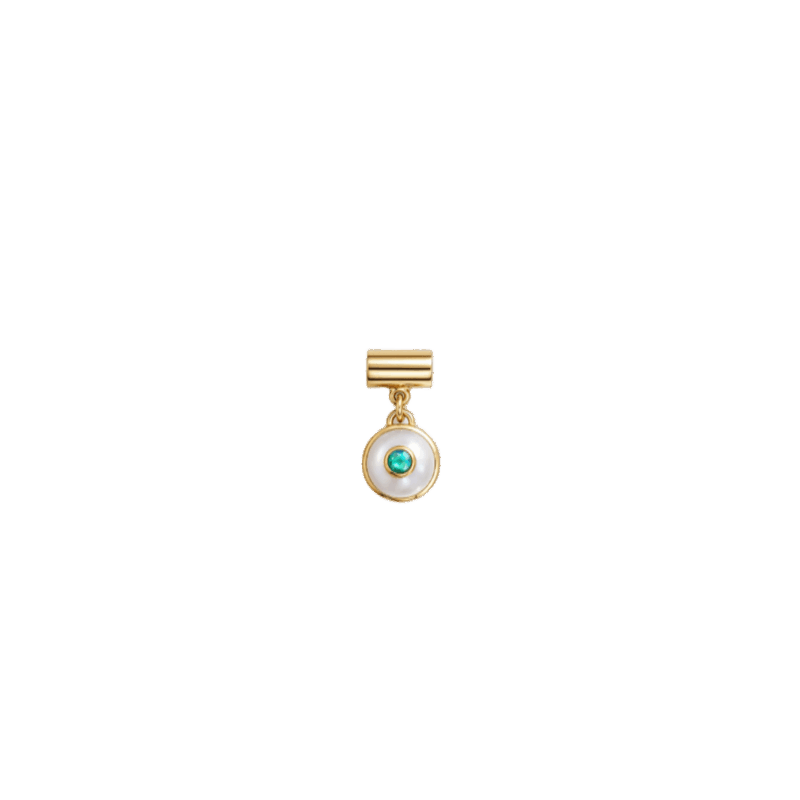 PINGENTE EM OURO 18K CANUTILHO COM PÉROLA E ESMERALDA