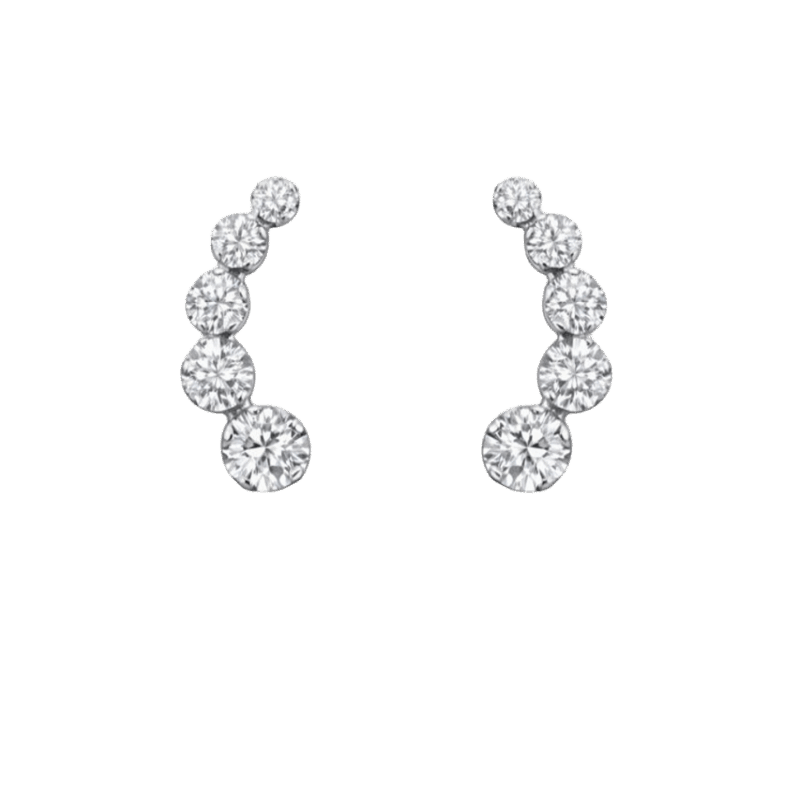 BRINCO EARCUFF EM OURO BRANCO COM MOISSANITE