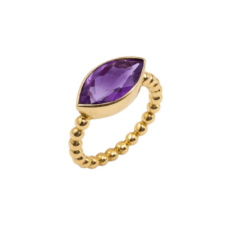 ANEL EM OURO 18K COM AMETISTA