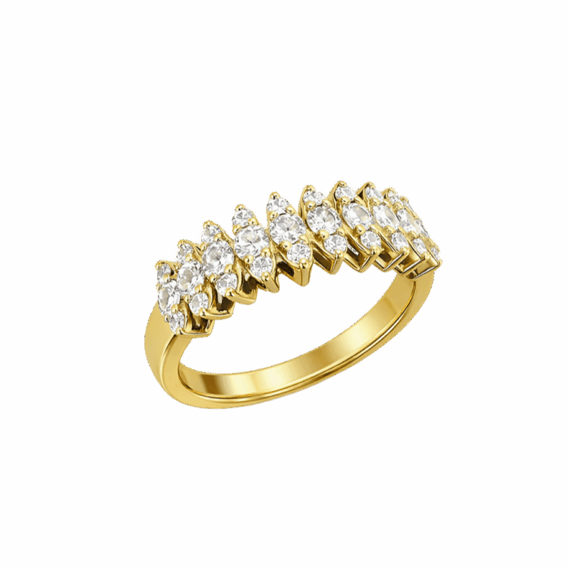 ANEL EM OURO 18K COM DIAMANTES (TOTAL 90pts)