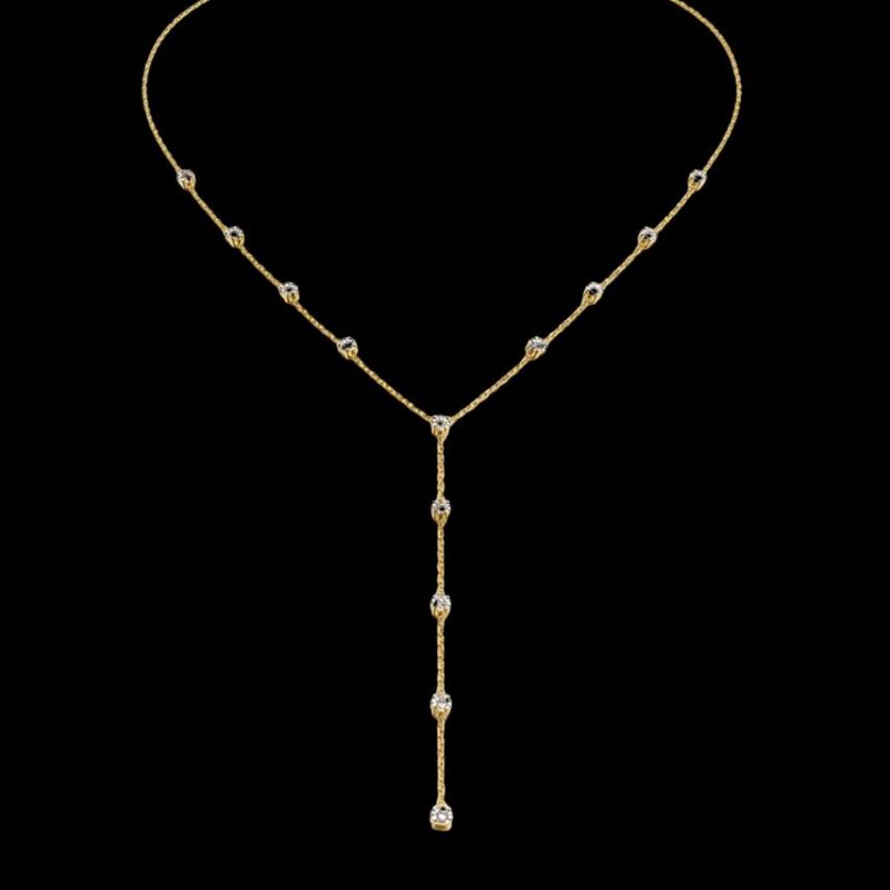 COLAR EM OURO 18K GRAVATINHA COM DIAMANTES