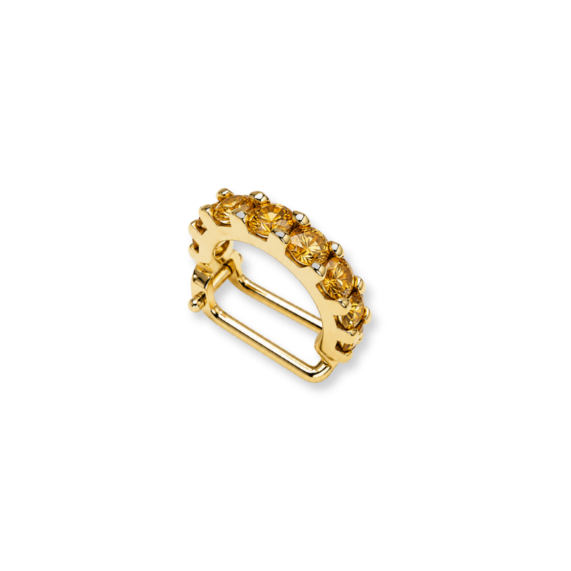 PIERCING EM OURO 18K COM CITRINO