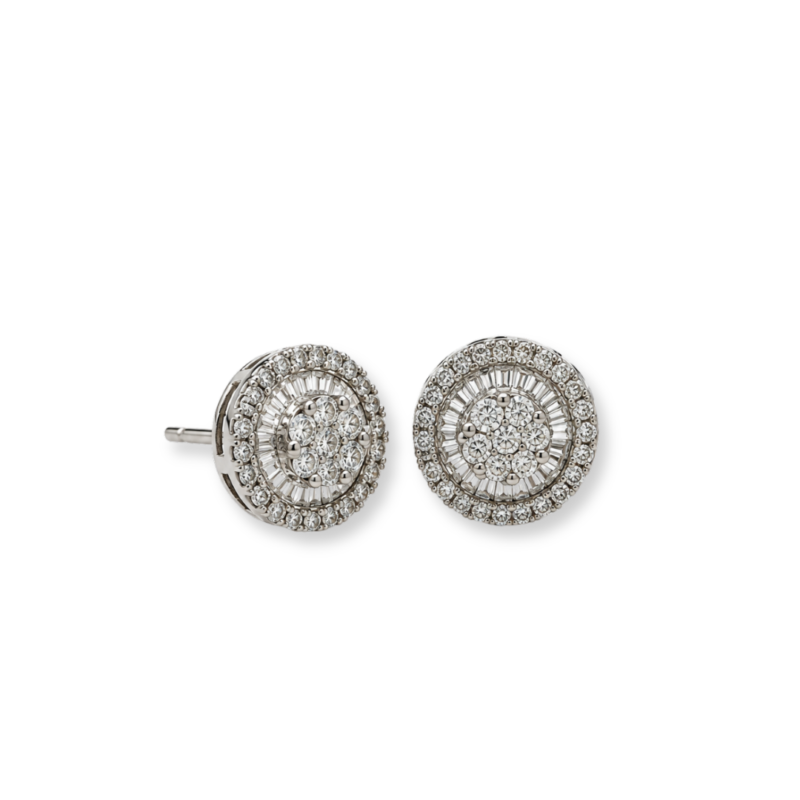 BRINCO PIZZA EM OURO BRANCO COM DIAMANTES
