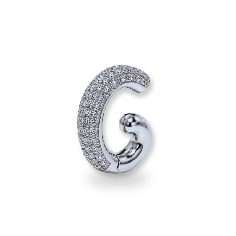 PIERCING EM OURO BRANCO COM DIAMANTES